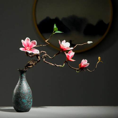 新中式花瓶陶瓷摆饰客厅插花茶桌博古架茶室古风小花器禅意装饰