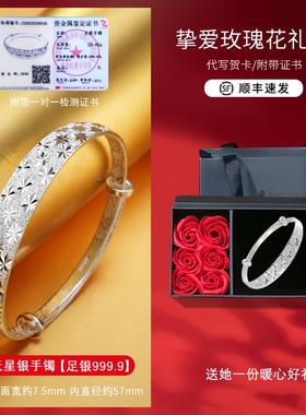 正品银手炼物9999纯银年老手人风格奶奶银炼实用的生日礼，为老人