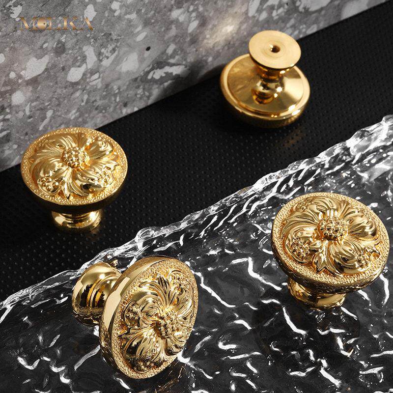 24K真金电镀拉手柜门整体橱柜把手抽屉轻奢黄铜法式欧式金色大号