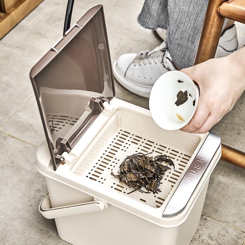 智能茶桶茶渣桶茶盘接茶水桶功夫茶具配件茶台废水桶排水桶储水桶