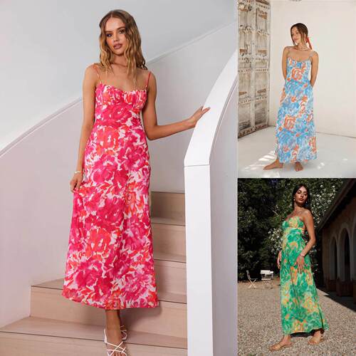 Summer French low cut camisole dress