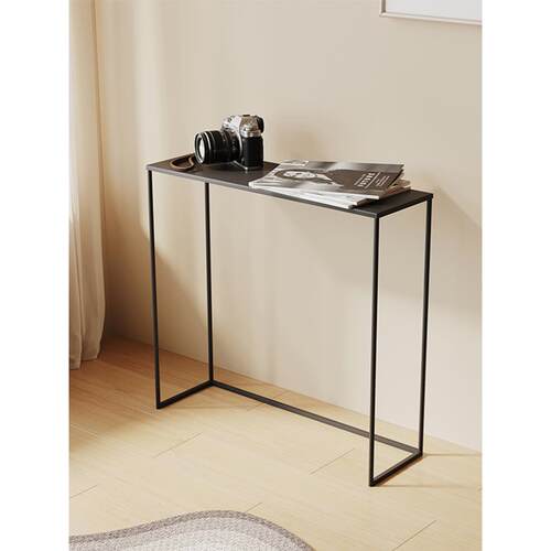 斯堪的纳维亚门厅入口桌现代简单壁挂式极窄长桌地板到天花板沙发