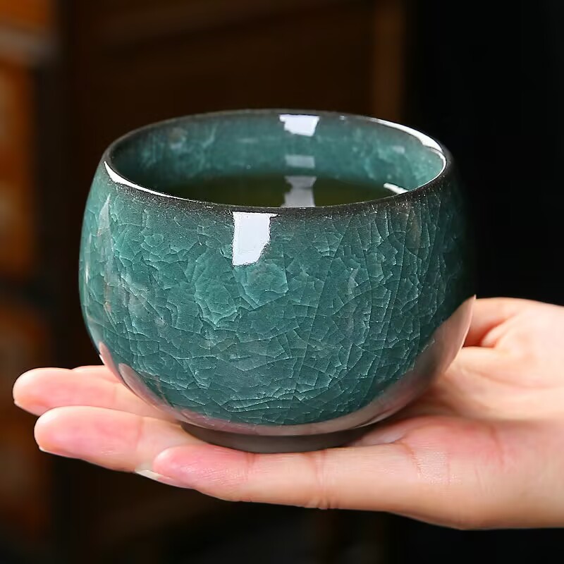 功夫茶冰花主人情侣男士品茗茶杯