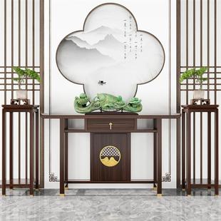 新中式实木玄关桌现代简约乌金木条案门厅靠墙供桌客厅禅意玄关台