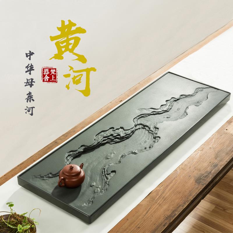 获奖作品天然乌金石2025新款茶盘家用办公室用泡茶台石头茶具托盘