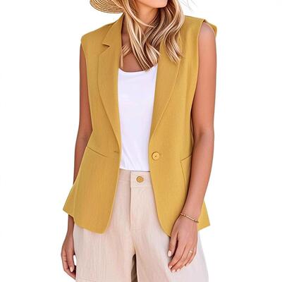 Sleeveless cardigan suit jacket无袖开衫小西装外套