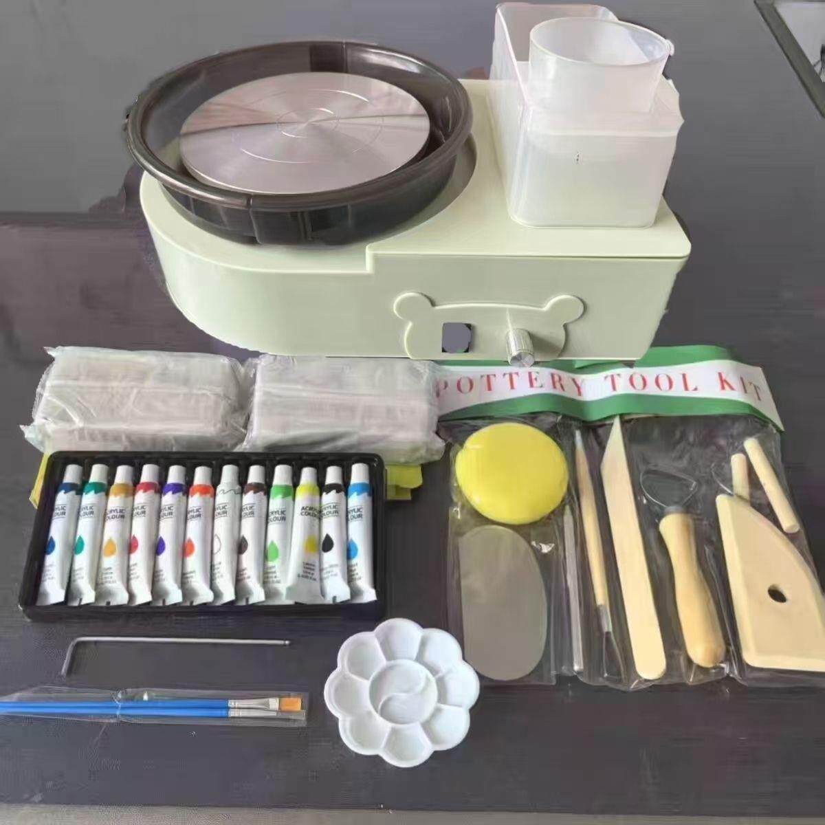 儿童成人小型大拉力拉坯机DIY学校家用桌面拉胚机插电陶瓷机制陶