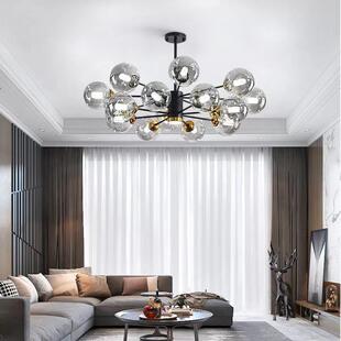 客厅灯2021年新款 简约现代北欧轻奢魔豆吊灯大气分子餐厅卧室吊灯