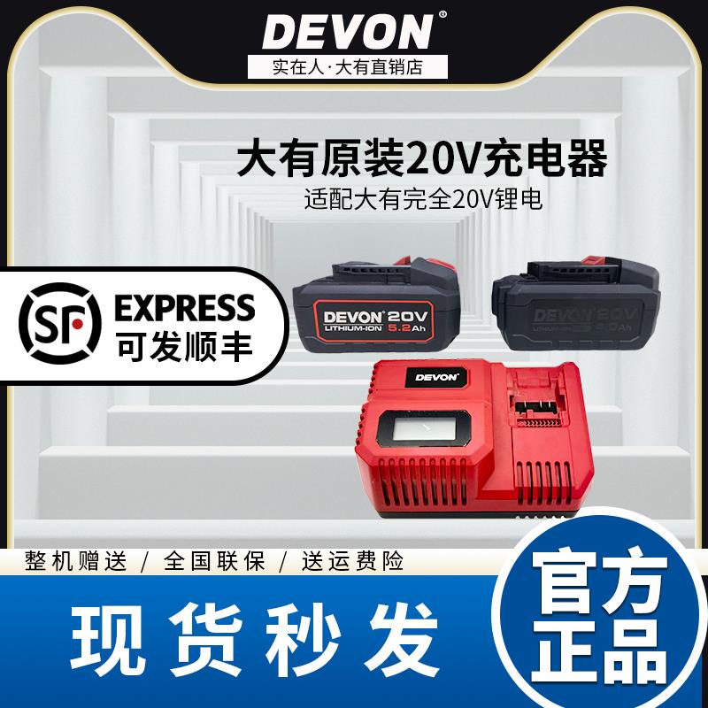 大有20V电池充电器4.0/5.2/8.0锂电池快充闪充电动工具原装正品