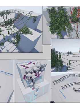 UE4UE5自适应物体表面样条生成藤蔓绳索桥Smart Spline Generator