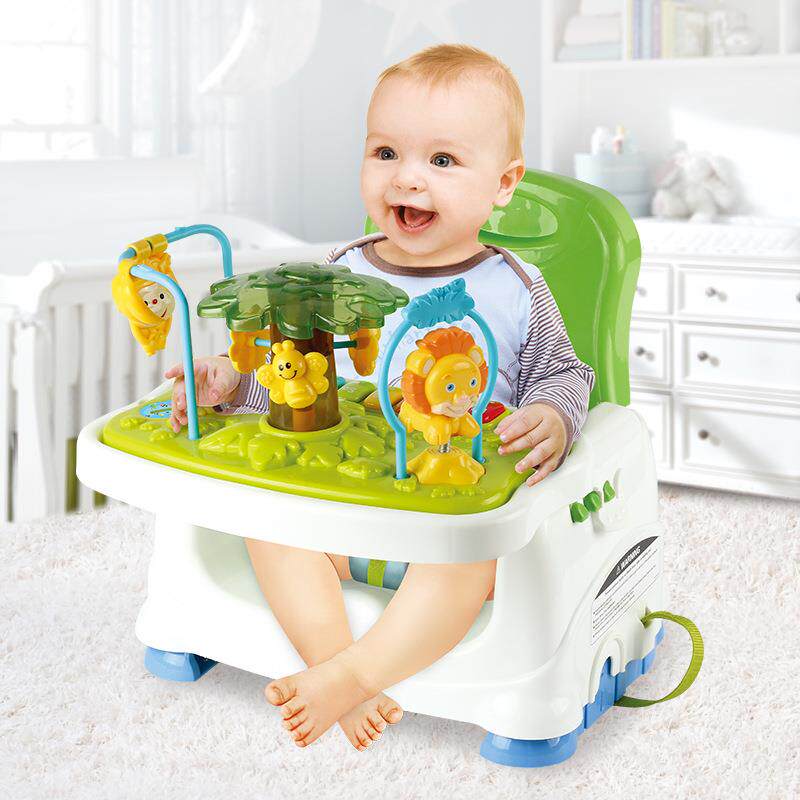 婴儿可折叠便携式餐椅桌面游戏板块儿童可调节安全带高低座椅
