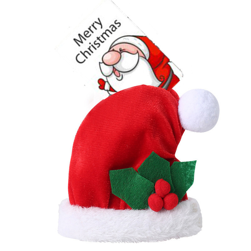 圣诞帽餐巾袋迷你圣诞帽绒布圣诞老人帽子圣诞节庆装饰-封面