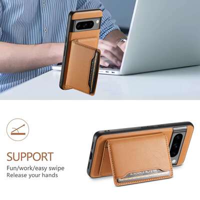 适用谷歌Pixel9ProXL二合一插卡支架MagSafe磁吸无线充电手机皮壳