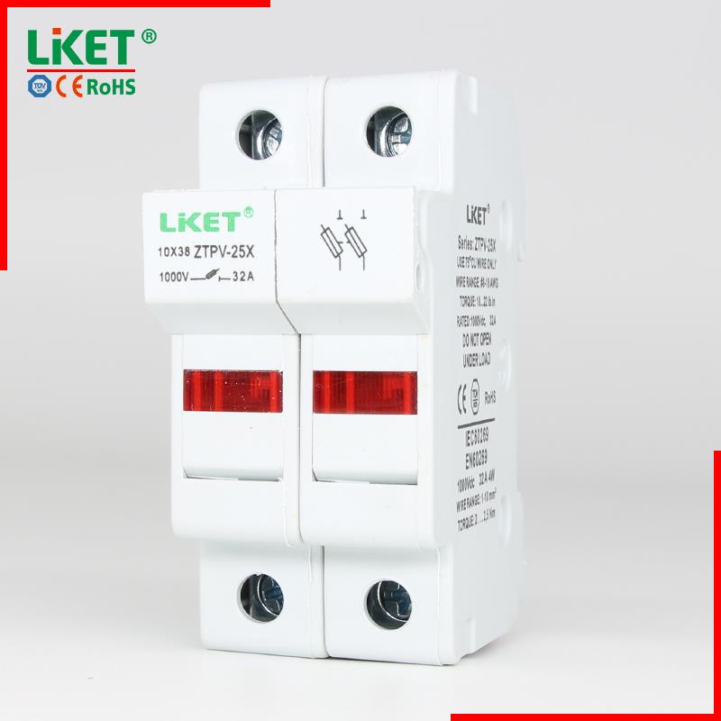 2P1000VDC熔断器底座带指示灯LED1000vdc适配1-32A直流保险丝熔芯