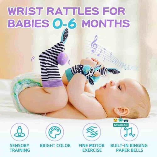 Baby Infant Wrist Rattle Socks Toys 0-12 Month Girl Boy Lea1