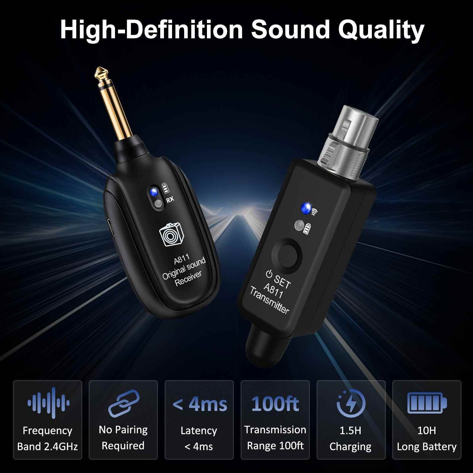 厂家直拾供A811吉线传输系统电吉他他线音器吉他线收XCM发器