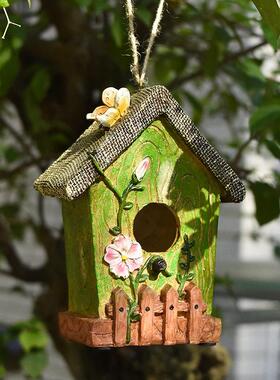 树脂鸟屋工艺品鸟窝庭院花园别墅阳台壁挂园林造景户外装饰挂件