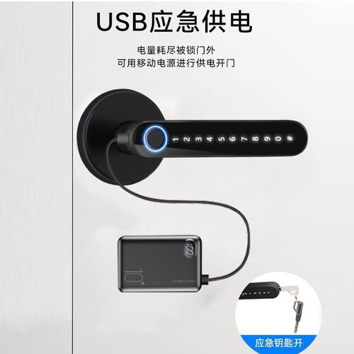 智能指纹门锁家用电子智能锁密码锁出租房卧室入户大门锁贸易工厂