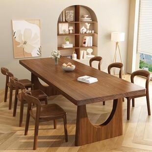 22北欧实高档餐餐桌长方形饭厅桌现代木家用简约北美原木议书桌会