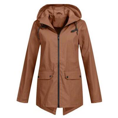 Women's Waterproof Hooded Winter Jacket - Solid Color Warm