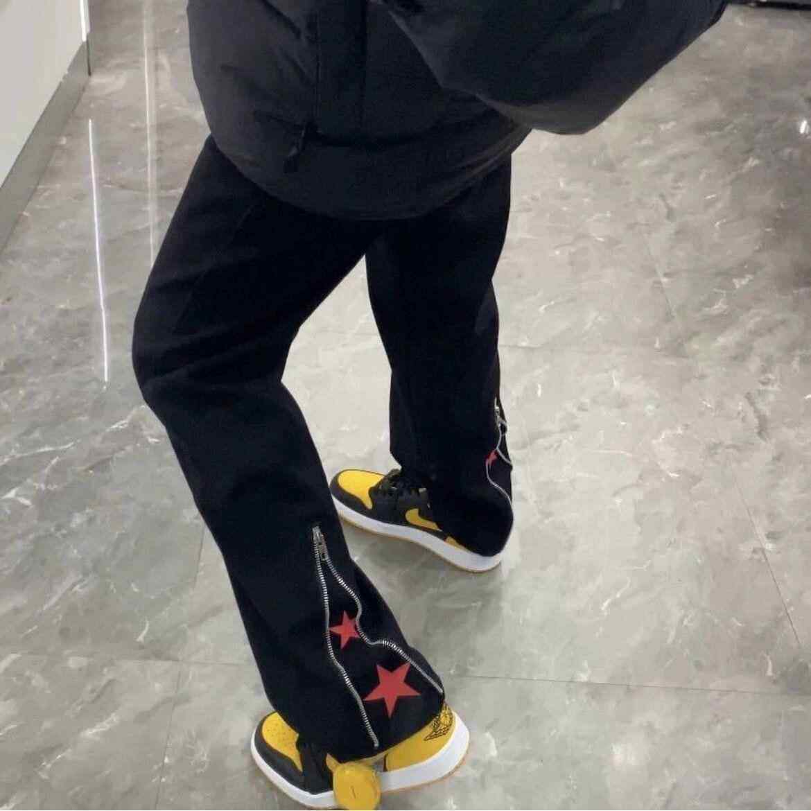 美式高街小众中大童拉炼开叉直筒星星牛仔裤潮男显高微喇叭裤子男,童装/婴儿装/亲子装,儿童牛仔裤,淘宝优惠券,粉丝福利购,淘宝优惠卷