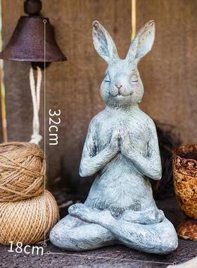 瑜伽兔户外花园庭院古XY-077饰桌面摆件复乡村童装话子乔迁送人礼