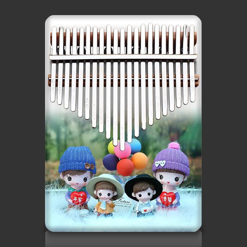 正品21音彩绘拇指琴卡林抖网红小乐器初学易学女音生l手指巴琴kai