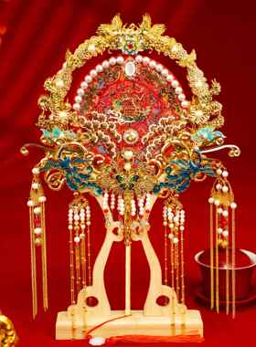 团扇高新A215娘结婚喜扇材料包dy古风成秀禾刺绣品双面国风i婚礼