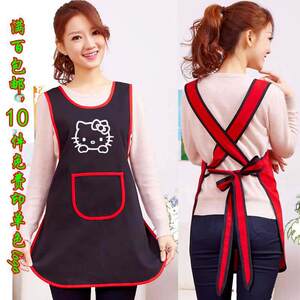 七之莲围裙定做小帆布工作围腰 饭厅饭店服务员订制印字绣LOGO