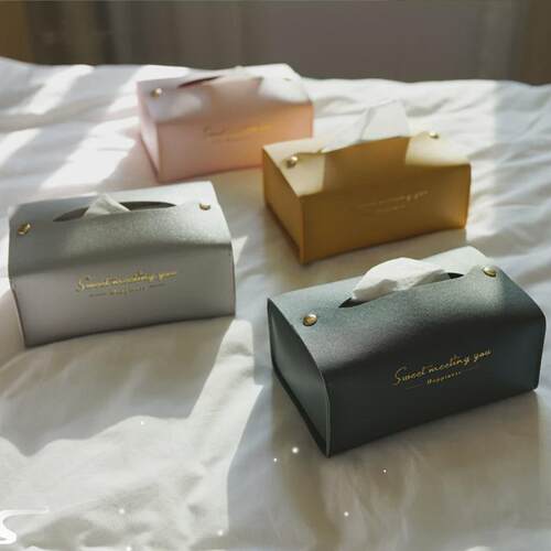 PVC Leather Tissue Holder Household Tissue Storage Box Tissu