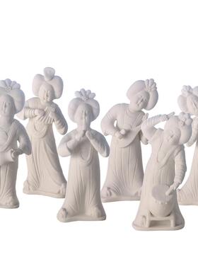 新中国风古代声学人物装饰品家居样板房入口大厅女士雕塑装饰品古