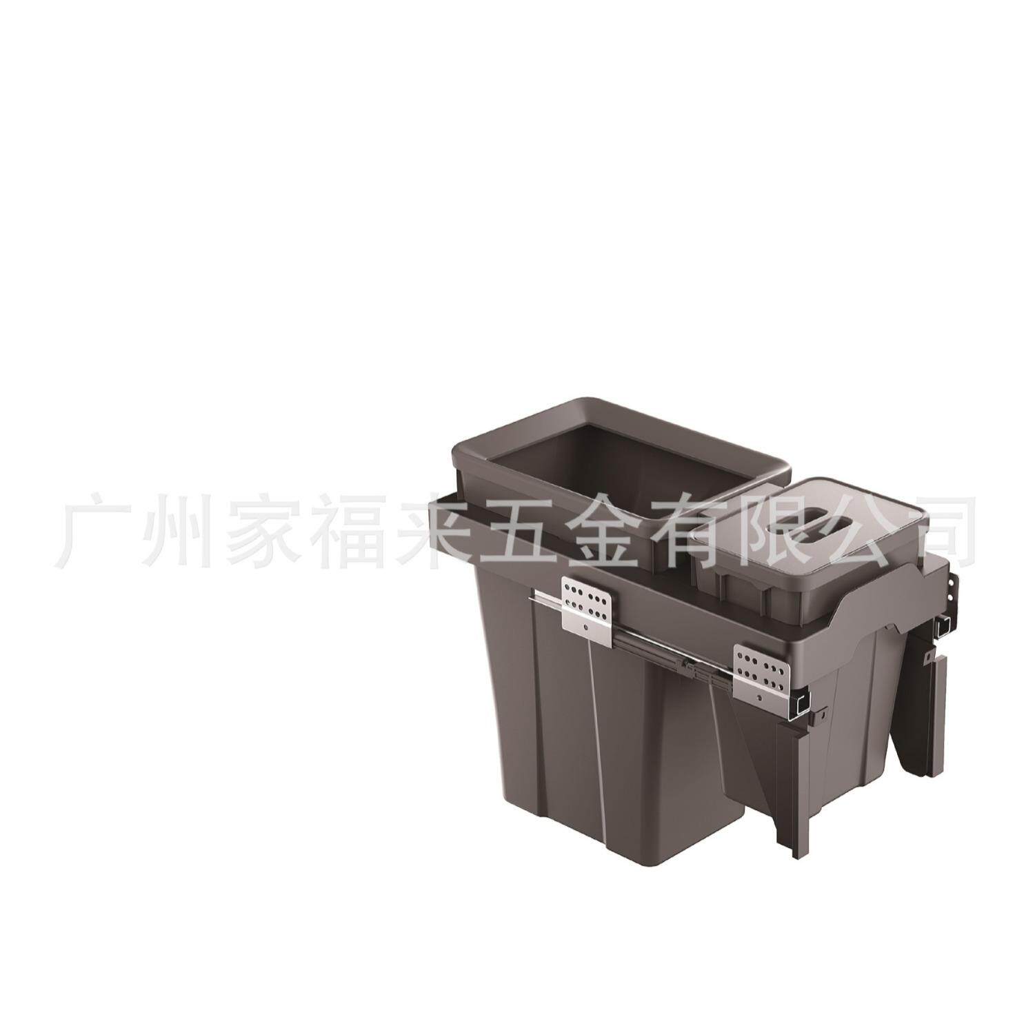 供应厨房大容量分类垃圾桶 侧装缓冲垃圾桶 抽拉式厨房多用垃极桶