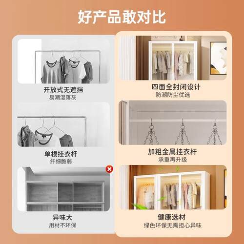 铁艺柜简易衣柜BG-2035卧室钢制衣儿童衣橱用儿收纳柜衣柜落地婴