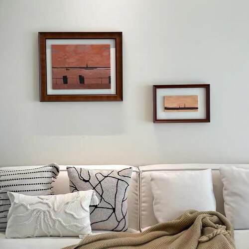 复古法式中古风高级感挂画客厅沙发背景墙装饰画抽象小众艺术组合