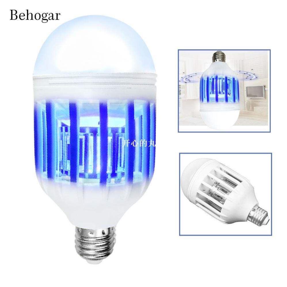 Behogar 2-in-1 Electric LED Night Light Bug Zapper Bulb Mosq