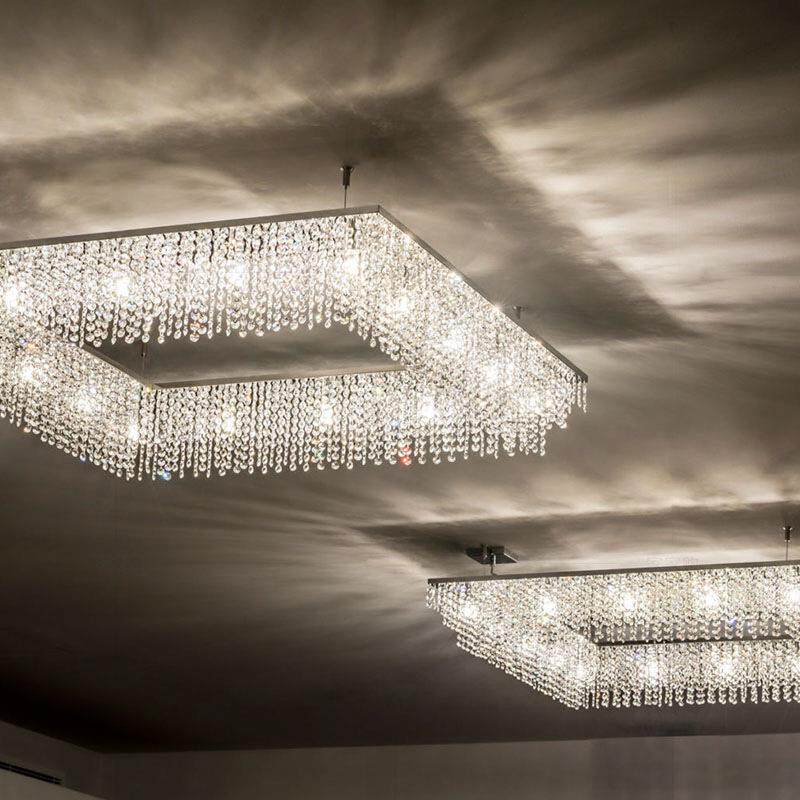 现代轻奢水晶餐厅吊灯设计师创意长方形酒店宴会厅椭圆别墅客厅灯