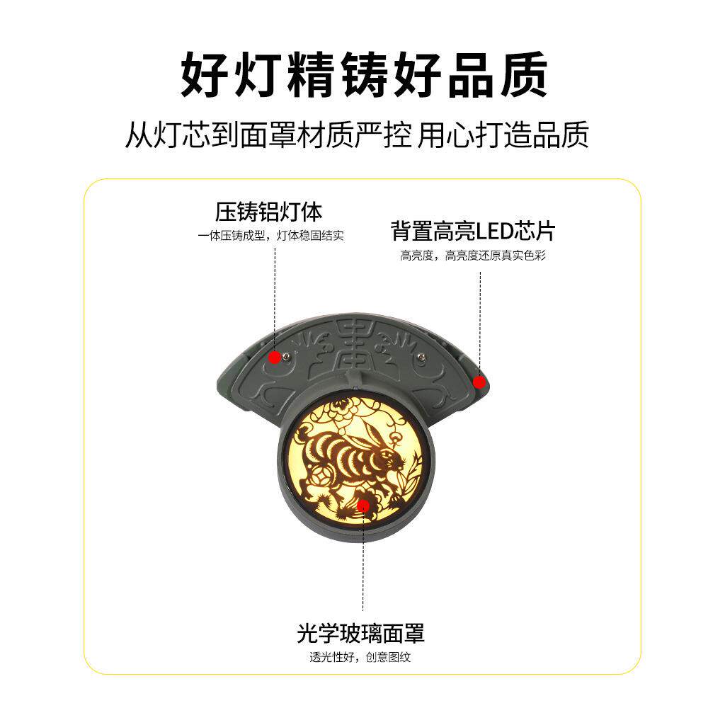 LED瓦楞灯24V户外防水古建筑瓦檐瓦片灯凉亭月牙灯琉璃瓦led射灯