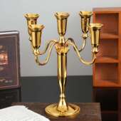 轻奢欧式 台单头三头五头锌金合烛光晚餐台蜡烛酒店婚庆烛台大小烛