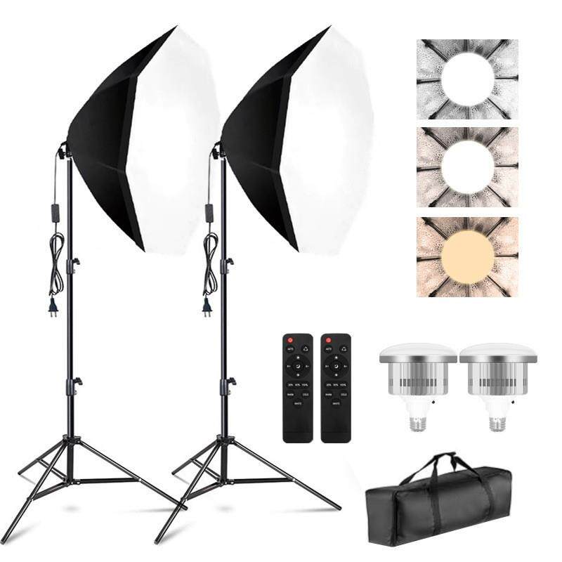 70cm八角柔光箱E27单灯头拍照灯箱直播补光灯套装摄影器材供应