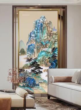 手绘壁公中式珐琅AMY655彩装饰画新入户玄关走廊挂画屏风隔断办室