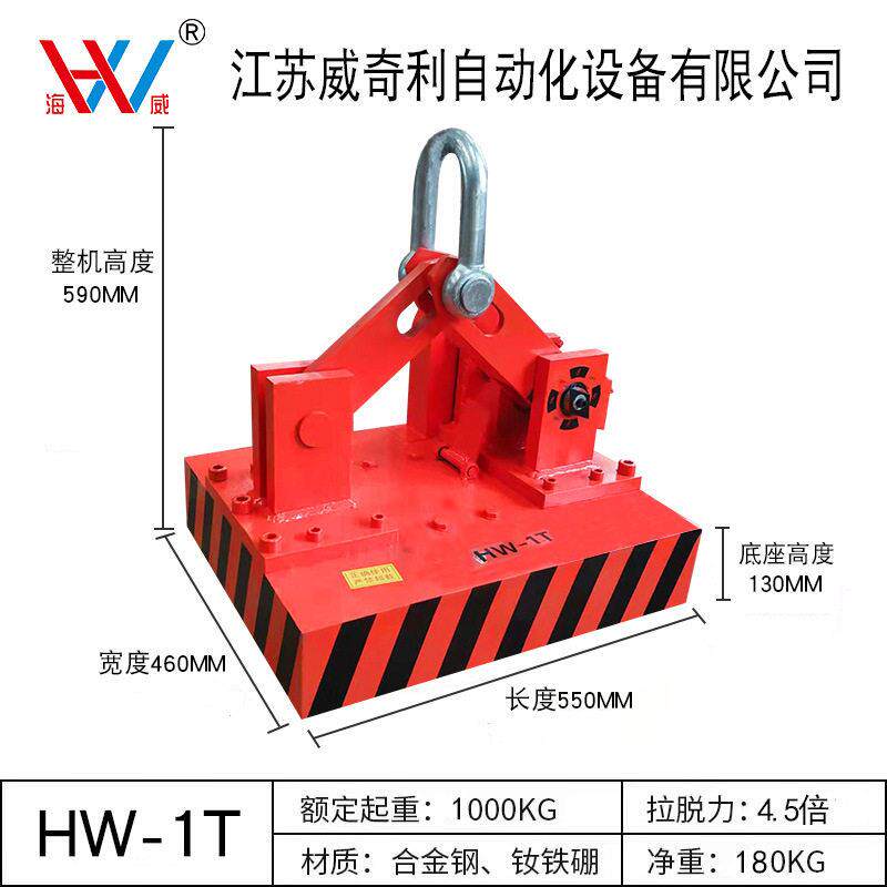 自动永磁吸盘起重器1/2/3/5T磁力吊强磁工业吸铁石钢板快速吊具