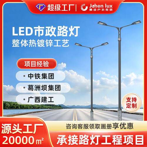 工厂定制led道路灯双臂市电路灯8米10米路灯工程道路照明路灯