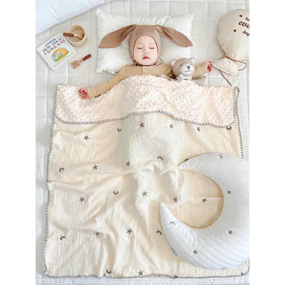 豆豆毯婴儿盖毯宝宝毛毯新生纱布被子儿童幼儿园毯子春秋薄被四季