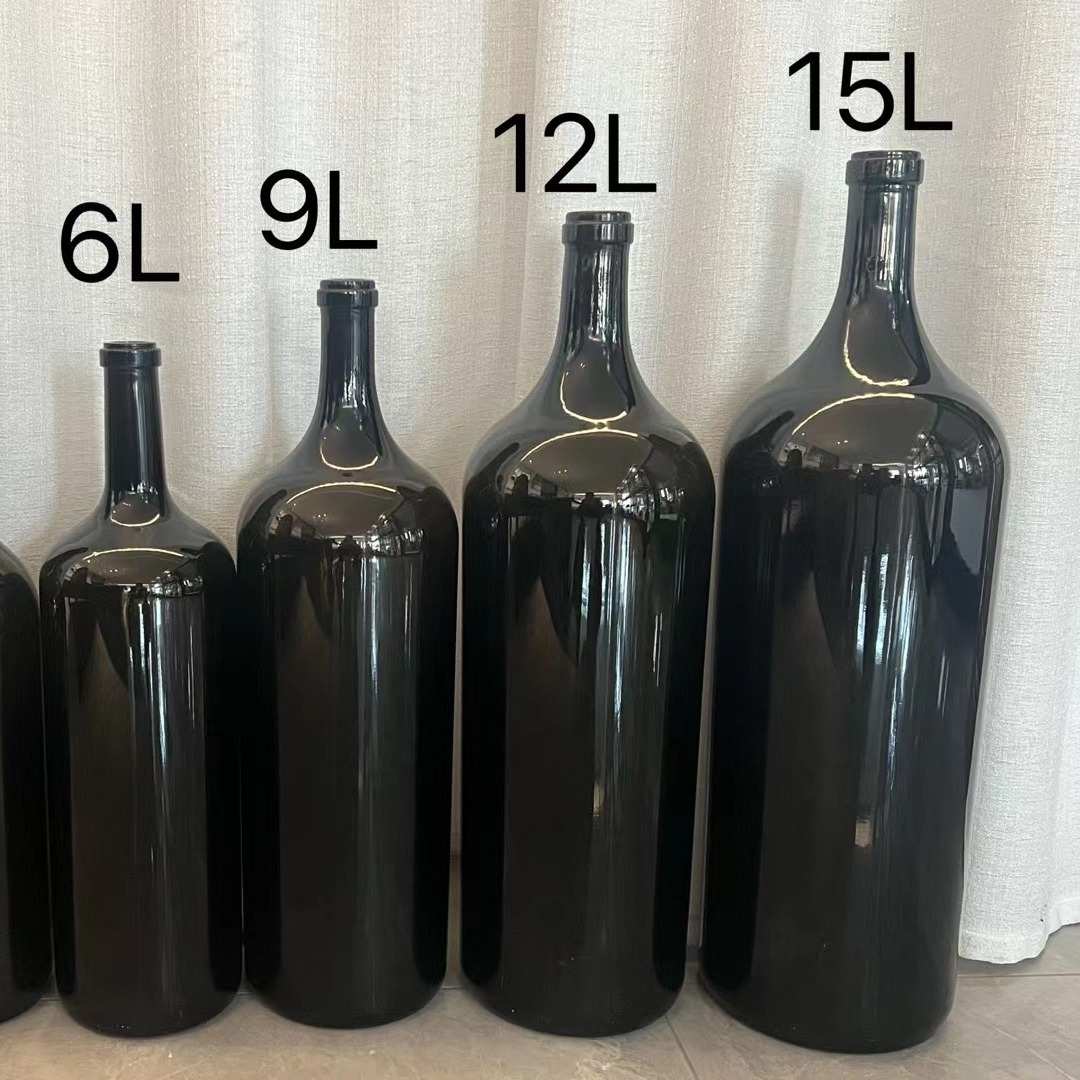 墨绿玻璃大号红酒瓶3斤6斤10斤葡萄酒瓶泡酒空瓶装饰大瓶自酿酒瓶