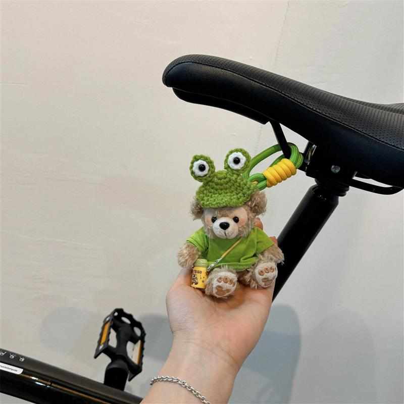 自行车装饰配件可爱达菲熊趴趴高颜值公仔玩偶公路山地车座小挂件