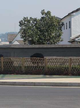 乡村道路绿化护栏景区白竹栅栏草坪护竹栏篱笆花园栅栏围栏竹篱笆