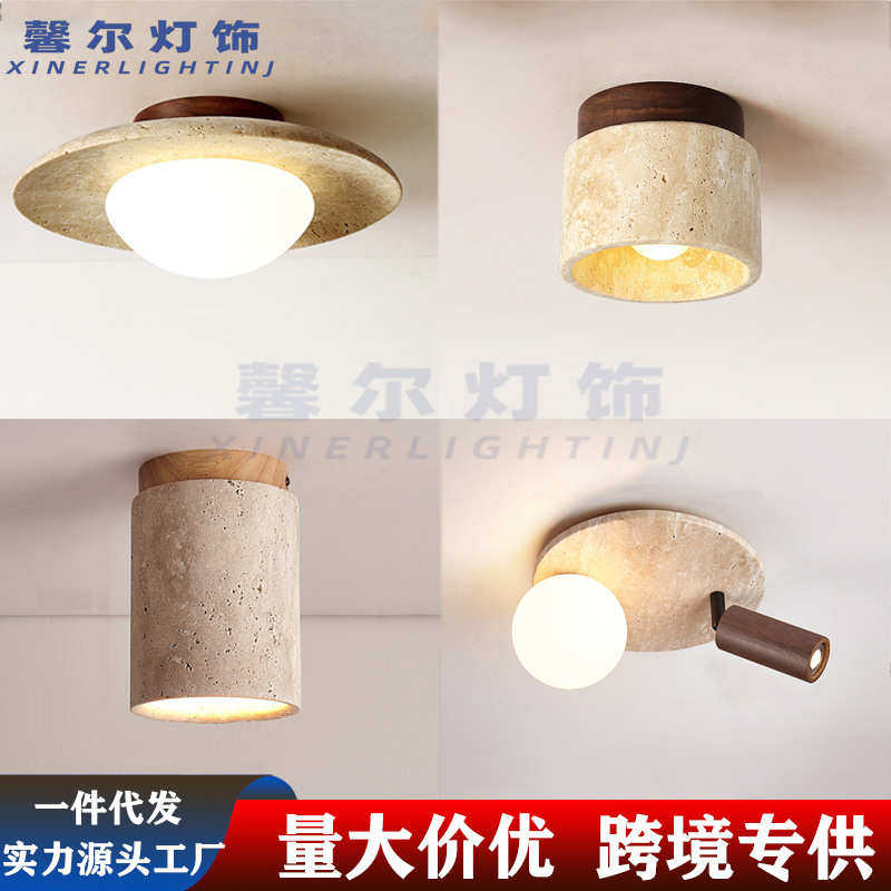 黄洞石吸顶灯过道灯走廊灯入户玄关中古侘寂奶油风入户LED吸顶灯,家装灯饰光源,智能吸顶灯,淘宝优惠券,粉丝福利购,淘宝优惠卷