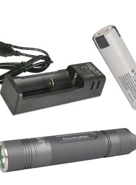 正品农夫s充10筒户外edc便携18605迷你小直强光电手电L2 led户外