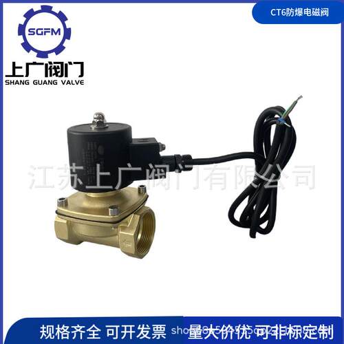 CT6防爆电磁阀2W-10T黄铜防爆电磁阀黄铜水用电磁阀丝扣电磁阀