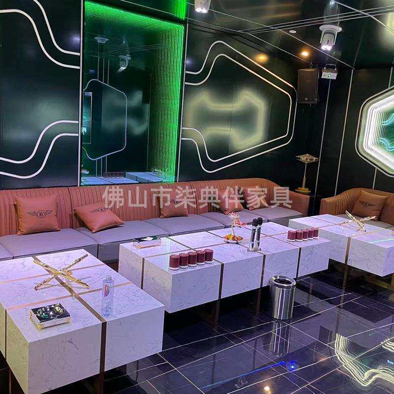 夜场不锈钢沙发茶几厂家直供咖啡厅酒吧酒馆KTV餐厅娱乐场所家具